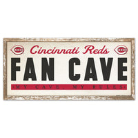 Cincinnati Reds FAN CAVE Wood Sign 8" x 17"