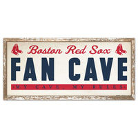 Boston Red Sox FAN CAVE Wood Sign 8" x 17"