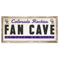 Colorado Rockies FAN CAVE Wood Sign 8" x 17"