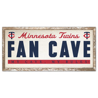 Minnesota Twins FAN CAVE Wood Sign 8" x 17"