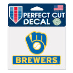 Milwaukee Brewers Retro Logo Perfect Cut Color Decal 4.5" x 5.75"