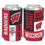 Wholesale-Wisconsin Badgers COLORBLOCK Can Cooler 12 oz.