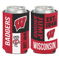 Wholesale-Wisconsin Badgers COLORBLOCK Can Cooler 12 oz.