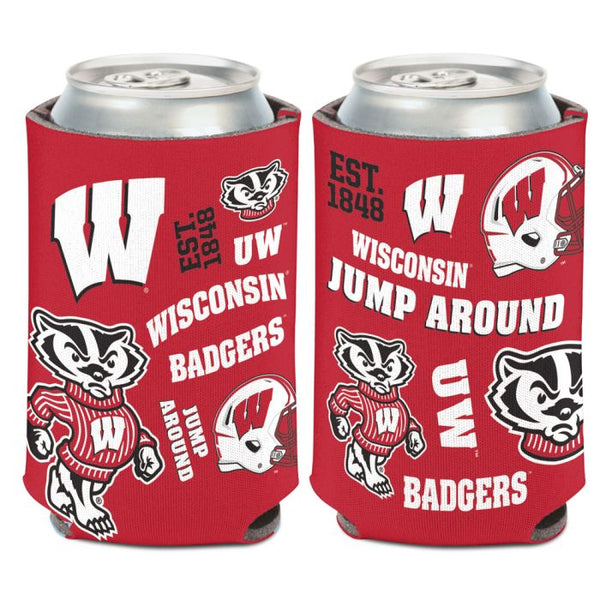 Wholesale-Wisconsin Badgers SCATTERPRINT Can Cooler 12 oz.