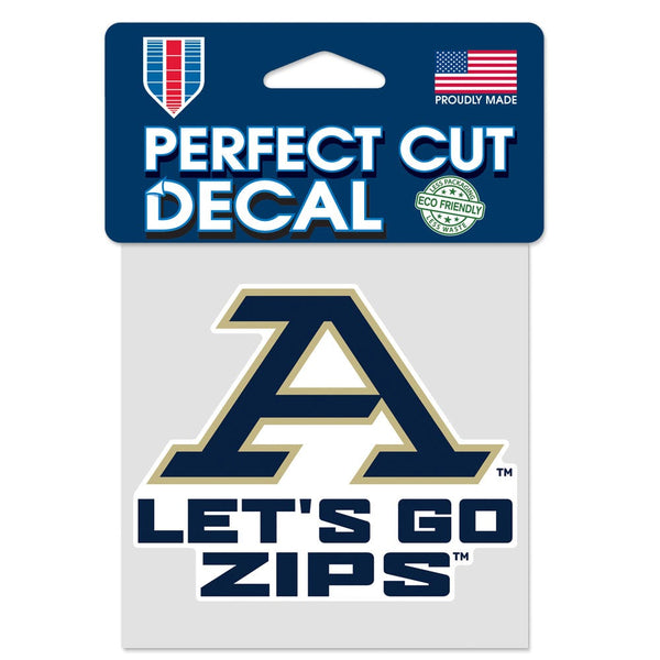 Akron Zips Perfect Cut Color Decal 4" x 4"
