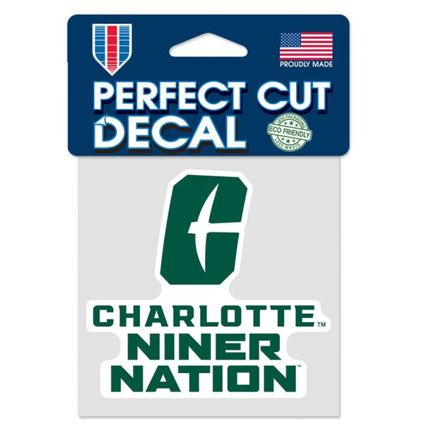 Wholesale-Charlotte Forty-Niners SLOGAN Perfect Cut Color Decal 4" x 4"