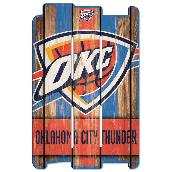 Oklahoma City Thunder Wood Fence Sign