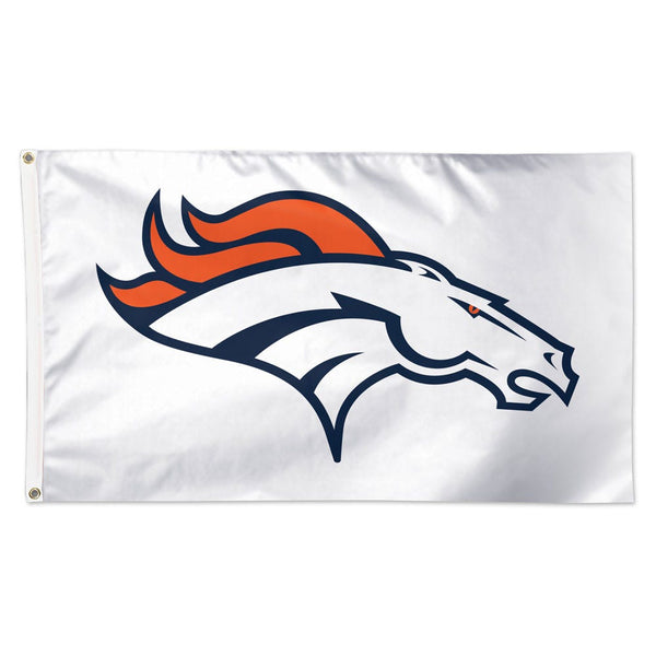 Denver Broncos White Background Flag - Deluxe 3' X 5'