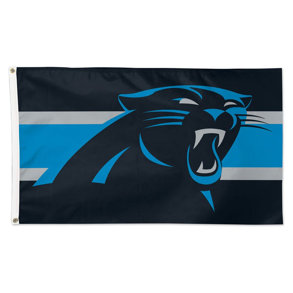 Carolina Panthers Horiz. Stripes Flag - Deluxe 3' X 5'