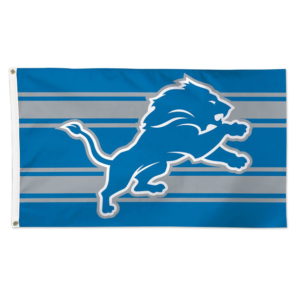 Detroit Lions Horiz. Stripes Flag - Deluxe 3' X 5'