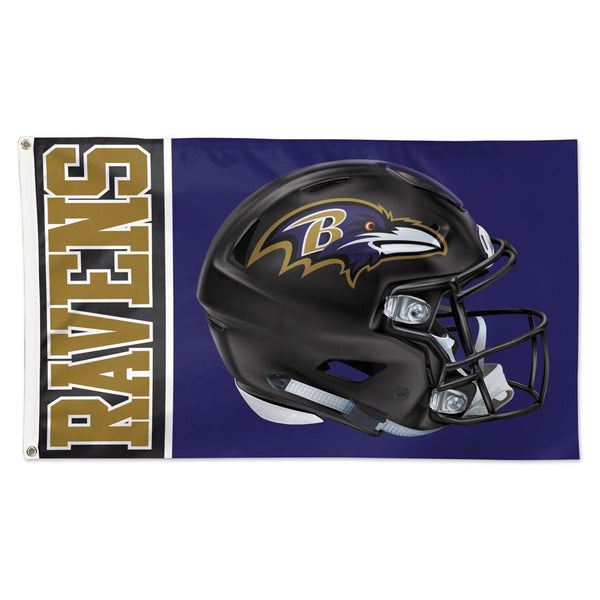 Baltimore Ravens Helmet Flag - Deluxe 3' X 5'