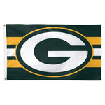 Green Bay Packers Horiz. Stripes Flag - Deluxe 3' X 5'