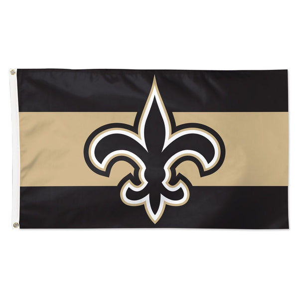 New Orleans Saints Horiz. Stripes Flag - Deluxe 3' X 5'