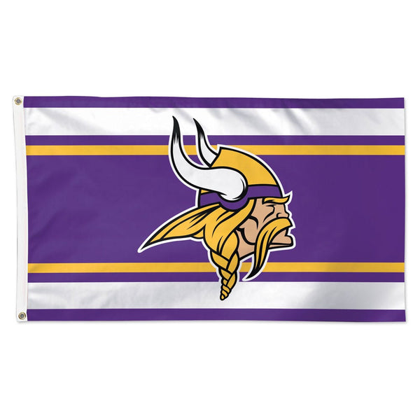 Minnesota Vikings Horiz. Stripes Flag - Deluxe 3' X 5'