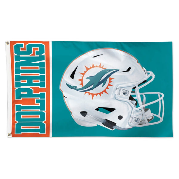 Miami Dolphins Helmet Flag - Deluxe 3' X 5'