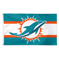 Miami Dolphins Horiz. Stripes Flag - Deluxe 3' X 5'