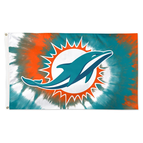 Miami Dolphins Tie Dye Flag - Deluxe 3' X 5'