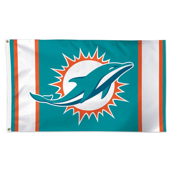 Miami Dolphins Vertical Stripes Flag - Deluxe 3' X 5'