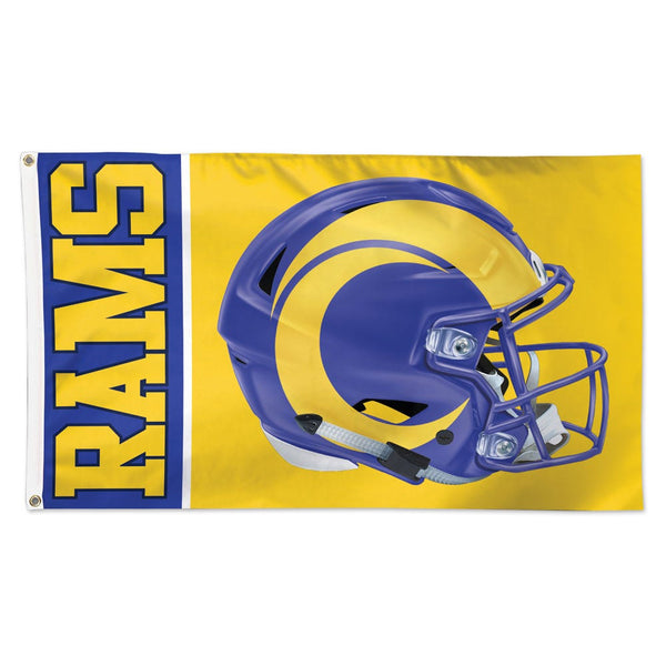 Los Angeles Rams Helmet Flag - Deluxe 3' X 5'
