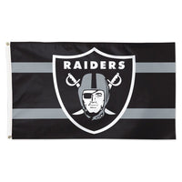 Las Vegas Raiders Horiz. Stripes Flag - Deluxe 3' X 5'