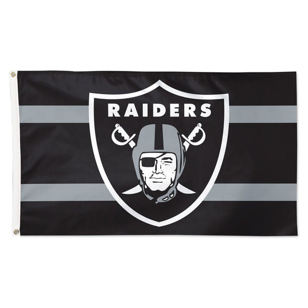 Las Vegas Raiders Horiz. Stripes Flag - Deluxe 3' X 5'