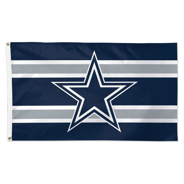Dallas Cowboys Horiz. Stripes Flag - Deluxe 3' X 5'