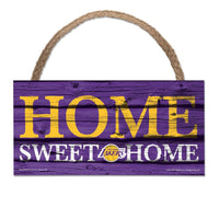 Los Angeles Lakers home sweet home Wood Sign w/Rope 5" x 10"