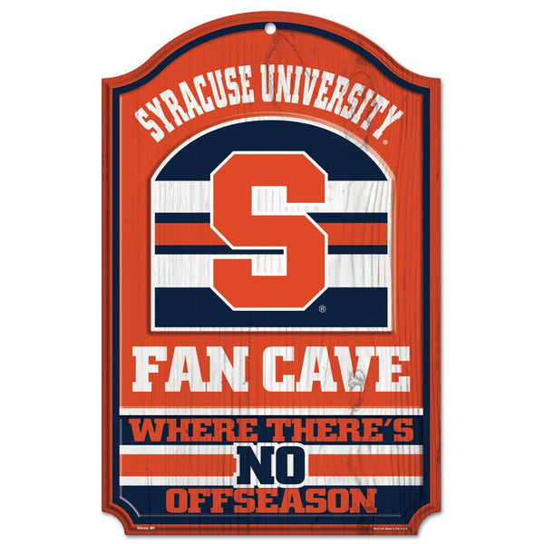 Syracuse Orange Fan Cave Wood Sign 11" x 17" 1/4" thick