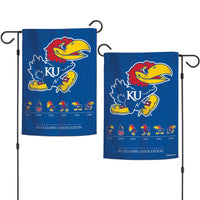 KANSAS JAYHAWKS / Vintage Collegiate Garden Flags 2 sided 12.5" x 18"