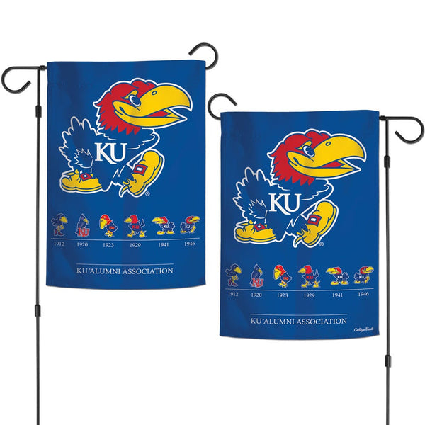 KANSAS JAYHAWKS / Vintage Collegiate Garden Flags 2 sided 12.5" x 18"