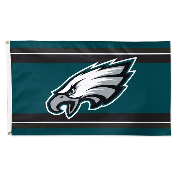 Philadelphia Eagles Horiz. Stripes Flag - Deluxe 3' X 5'