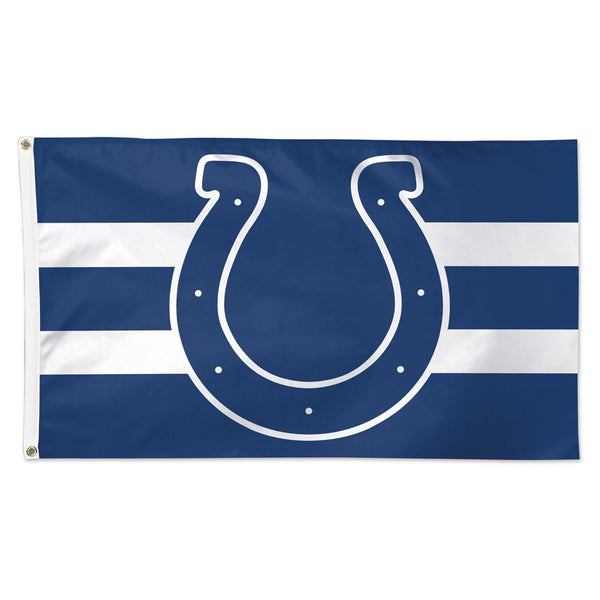 Indianapolis Colts Horiz. Stripes Flag - Deluxe 3' X 5'