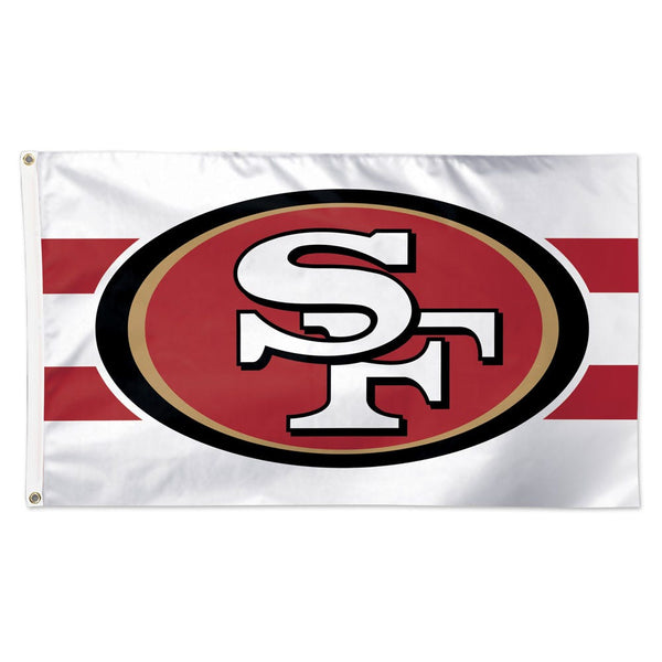 San Francisco 49ers Away Stripes Flag - Deluxe 3' X 5'
