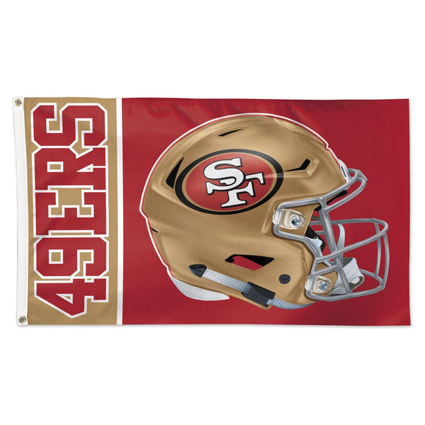 San Francisco 49ers Helmet Flag - Deluxe 3' X 5'