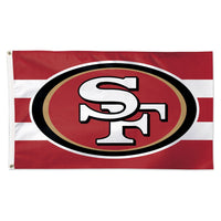 San Francisco 49ers Horiz. Stripes Flag - Deluxe 3' X 5'