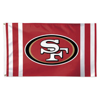 San Francisco 49ers Vertical Stripes Flag - Deluxe 3' X 5'