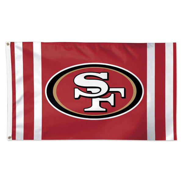 San Francisco 49ers Vertical Stripes Flag - Deluxe 3' X 5'