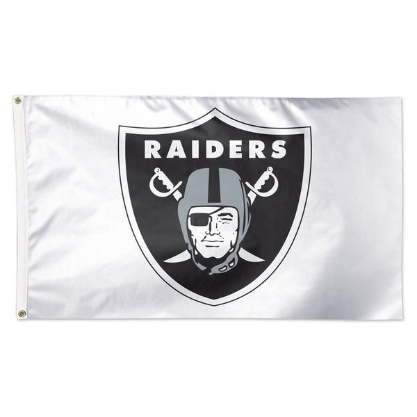 Las Vegas Raiders White Background Flag - Deluxe 3' X 5'