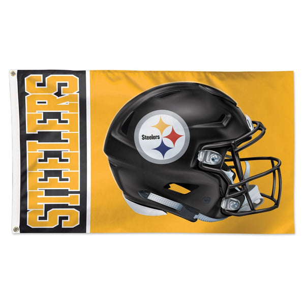 Pittsburgh Steelers Helmet Flag - Deluxe 3' X 5'