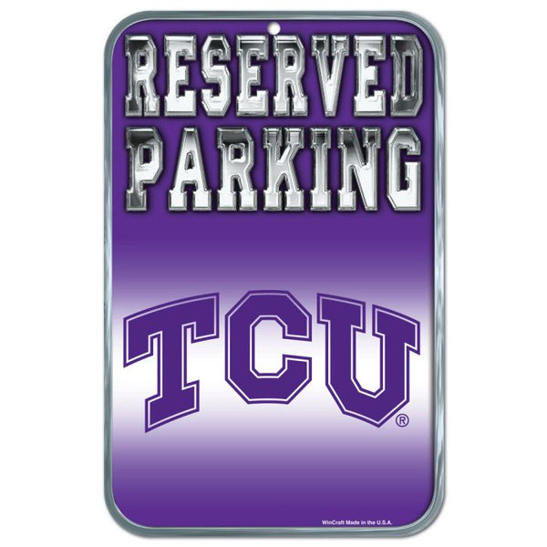 Wholesale-TCU Horned Frogs Reserved Parking Plastic Sign 11" x 17"