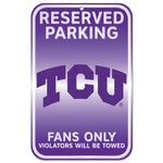 TCU Horned Frogs Plastic Sign 11" x 17"