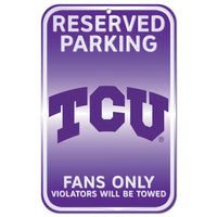 TCU Horned Frogs Plastic Sign 11" x 17"
