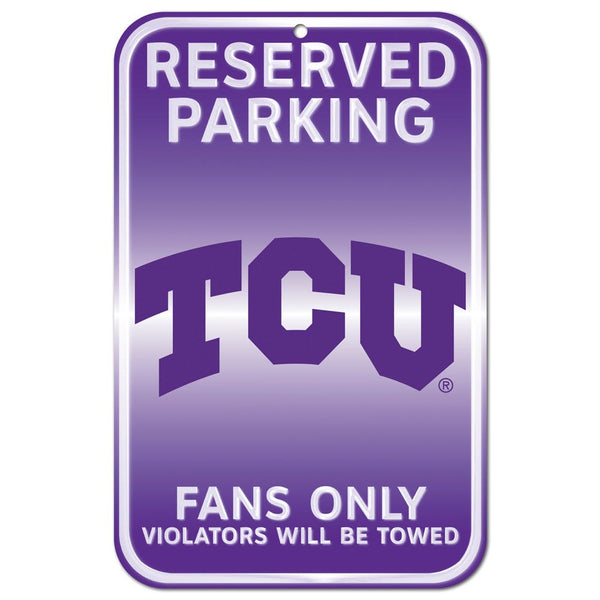 TCU Horned Frogs Plastic Sign 11" x 17"