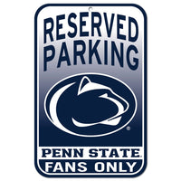 Penn State Nittany Lions Reserved Parking Plastic Sign 11" x 17"