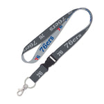 Philadelphia 76ers charcoal Lanyard w/detachable buckle 1"