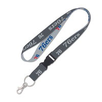 Philadelphia 76ers charcoal Lanyard w/detachable buckle 1"