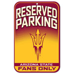 Arizona State Sun Devils Reserved Parking Plastic Sign 11" x 17"