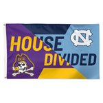 East Carolina Pirates / North Carolina Tar Heels House Divided ECU/Nor Flag - Deluxe 3' X 5' NCAA Rivalry