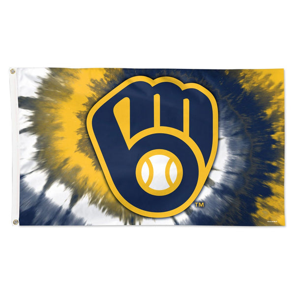 Milwaukee Brewers Tie Dye Flag - Deluxe 3' X 5'