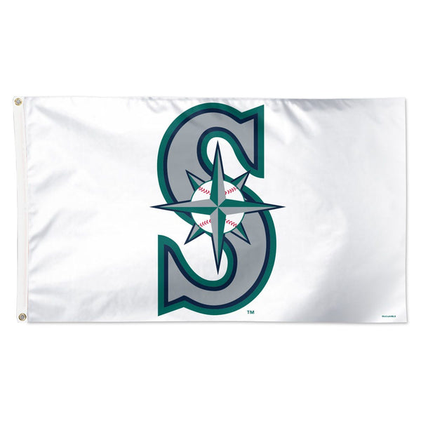Seattle Mariners white Flag - Deluxe 3' X 5'